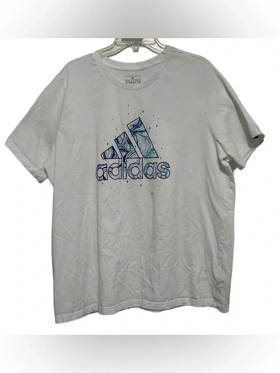 100% Cotton Adidas White Short Sleeve Tee - Picture 1 of 5